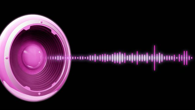 Flyer audio spectre rose fond noir animation