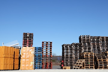 Small Cargo Shipping Containers and Pallets