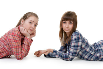 Two young beautiful girls