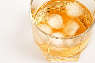 Alcohol glass with ice