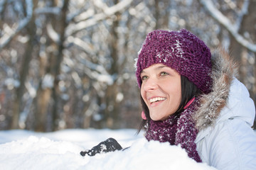 Woman in snow