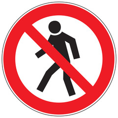 Zeichen Für Fußgänger verboten
