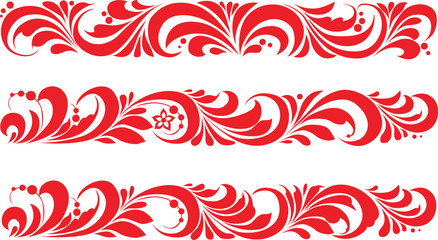 Vector. Russian traditional ornament "Hohloma"
