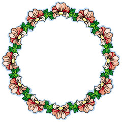 Round flower frame