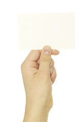 card blank in hand