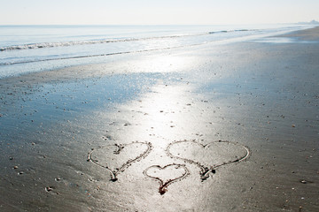 Hearts in the sand