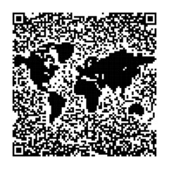 Code QR - World map - obrazy, fototapety, plakaty