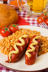German sausages with white beans