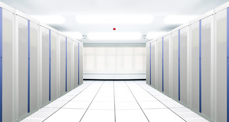 The communication and internet network server room