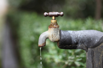 Old water tap in the garden