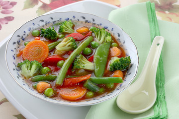 Diet soup with fresh vegetables