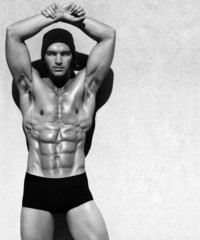 Shirtless man
