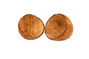 Two halves of coconut