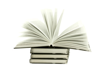 Stack of books isolated on the white