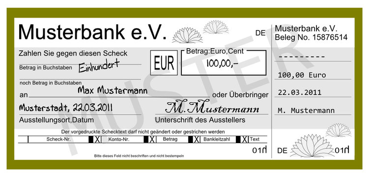 Bank Vordruck