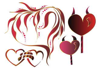 Set of hearts for Valentine's day