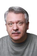 Obraz premium Adult man portrait. Isolated on white