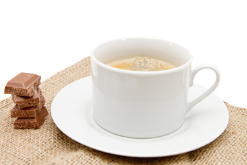 a cup of coffee isolated on white