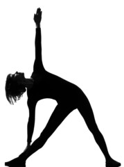 utthita trikonasana triangle pose position woman © snaptitude
