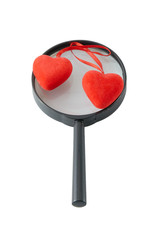 Magnifying Glass with two hearts