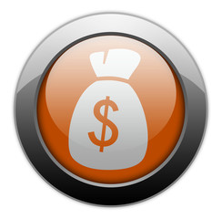 Orange Metallic Orb Button 