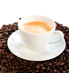 cup of coffee cappuccino isolated over white background