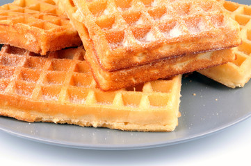Une assiette de gaufres
