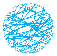 abstract sphere from blue lines
