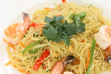 singapore style stir fried rice vermicelli noodles