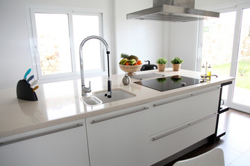General view of contemporary home kitchen