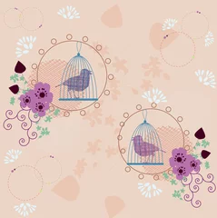 Cercles muraux Oiseaux en cages Oiseaux en cage