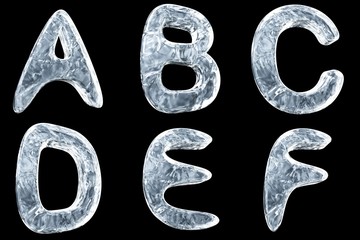3d image of icy font collection