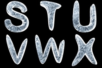 3d image of icy font collection