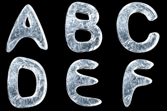 3d Image Of Icy Font Collection