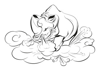 The unbreakable Rhino Outline Illustration