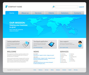 100% vector. 2011 modern website template. Ready to use.