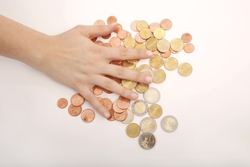 hands with money