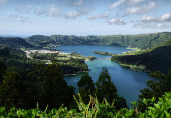 Fototapeta na wymiar Sete Cidades laguny, w pobliżu Ponta Delgada, S. Miguel wyspa Azorów