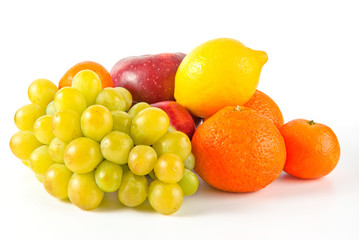 Fresh fruits isolated on white