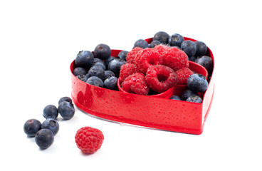 Fresh berry Valnetine (isolated on white)