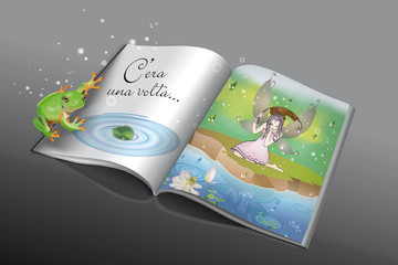 C'era una volta-libro di favole con rana