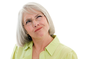 Mature woman confused