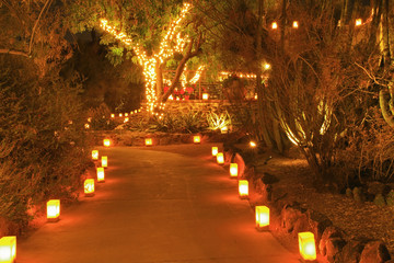 luminarias celebrate Christmas in the garden