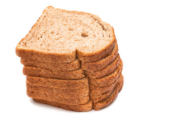 Bread sliced isolated on white background