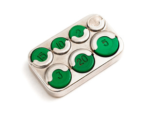 Moneybox coin holder isolated on white background