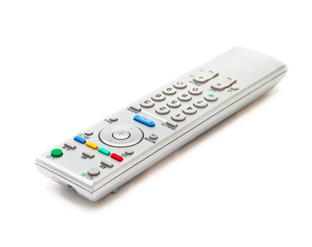 Television Remote Control On White Background