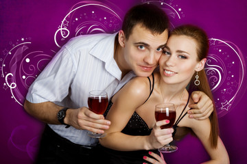 Couple drinking wine