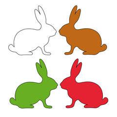 Malvorlage und Hasen Deko