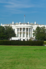 White House South Lawn Blue Sky Washington DC