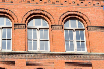 Red Brick Richardsonian Romanesque Building Window